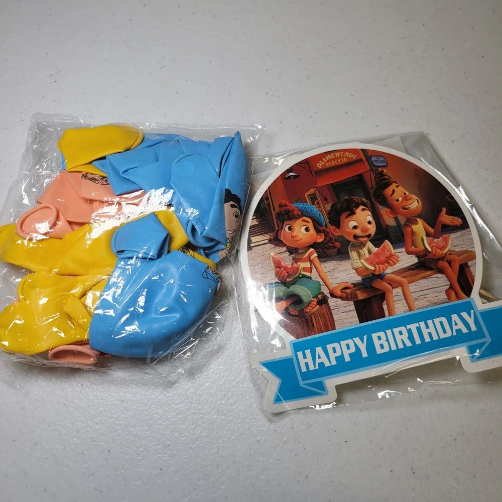 Disney‎ Pixar Luca Birthday Party Supplies Cake Topper Cupcake Balloons Set